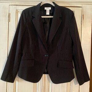 Worthington Black Pinstripe Single-Button Suit
